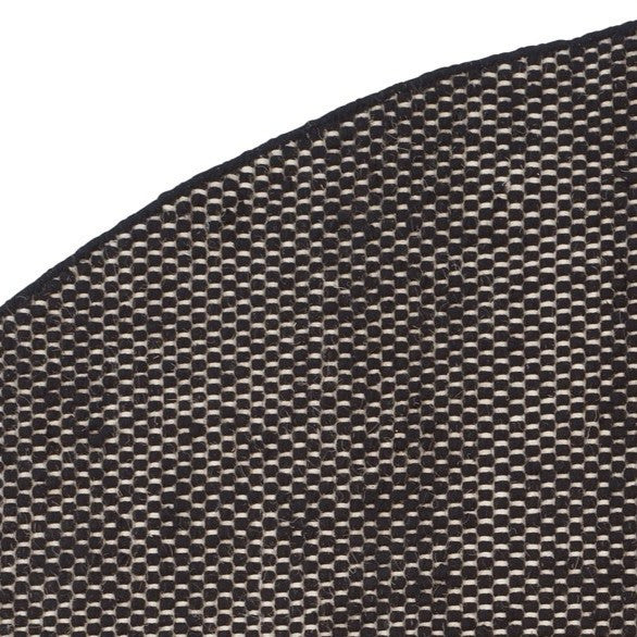 Vlak wollen vloerkleed Anna Rond Black detail