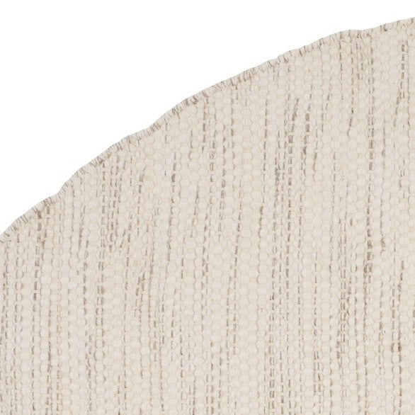 Vlak wollen vloerkleed Anna Rond Offwhite detail