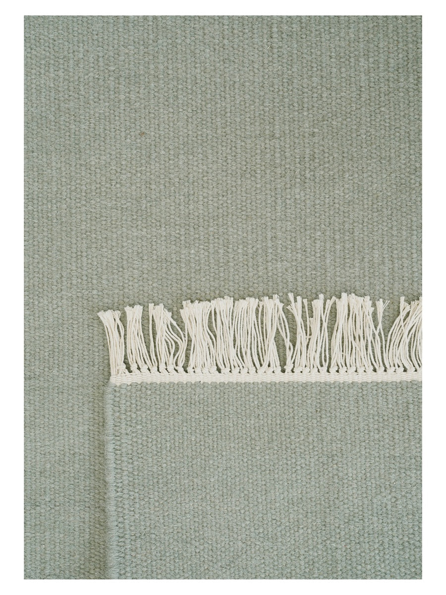 Vlak wollen vloerkleed Robijn Mint