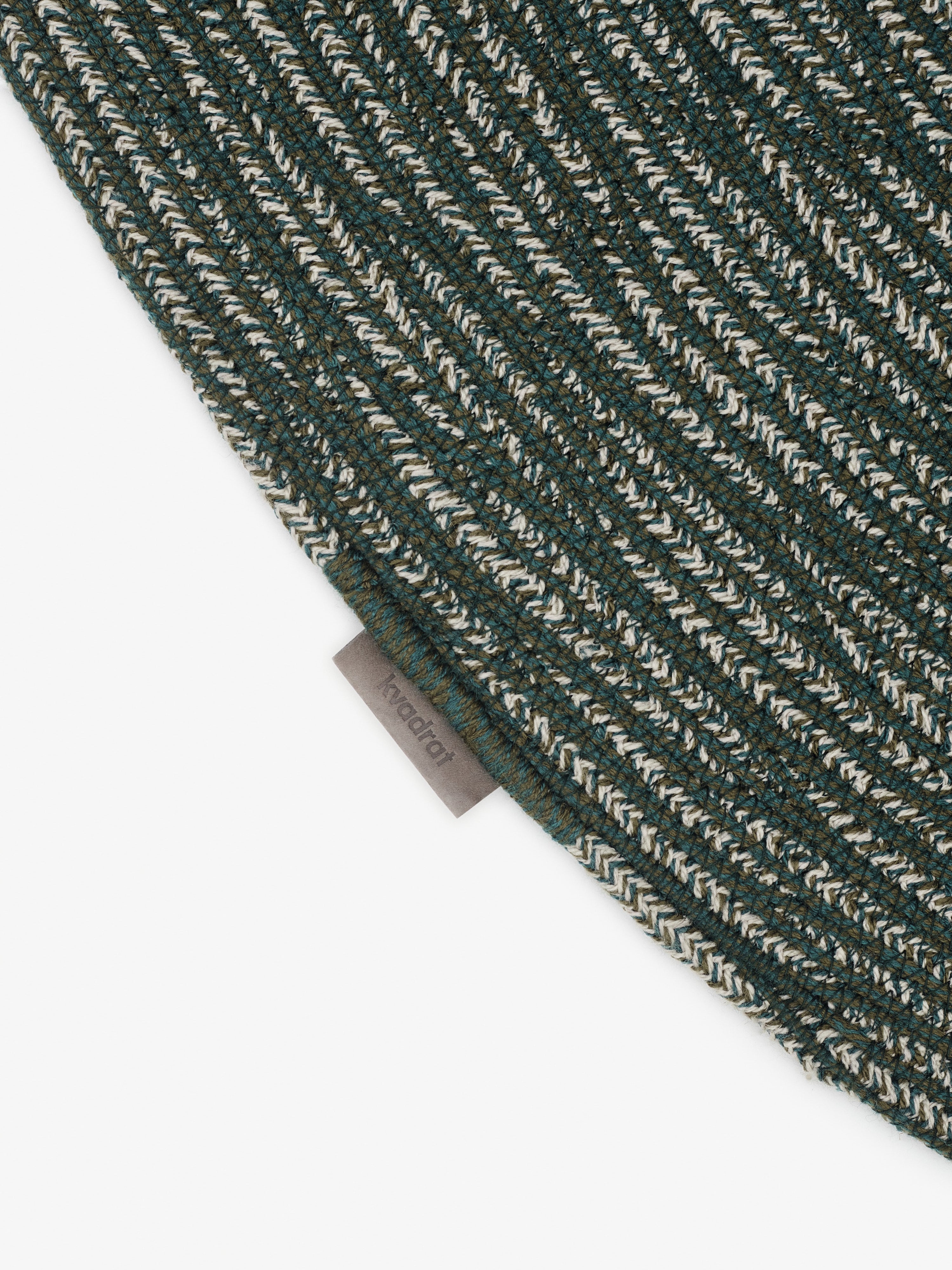 Vloerkleed Kvadrat Braid Groen Mix C0961 rond detail