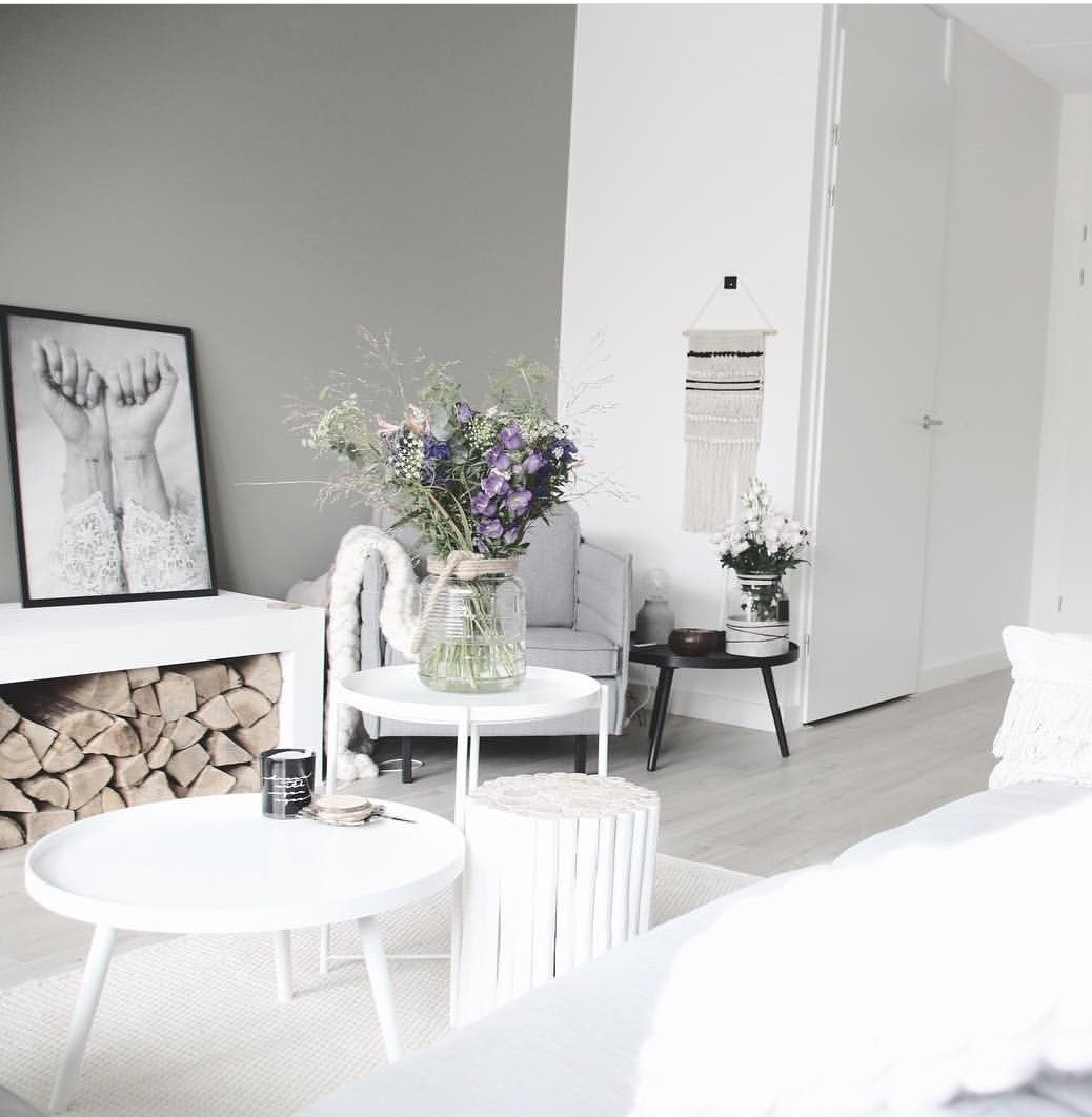 Wollen vloerkleed Anna White interieur sfeerfoto