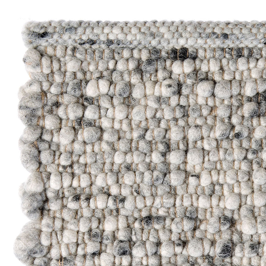 Wollen vloerkleed gevlochten Vera Lichtgrijs 03 detail