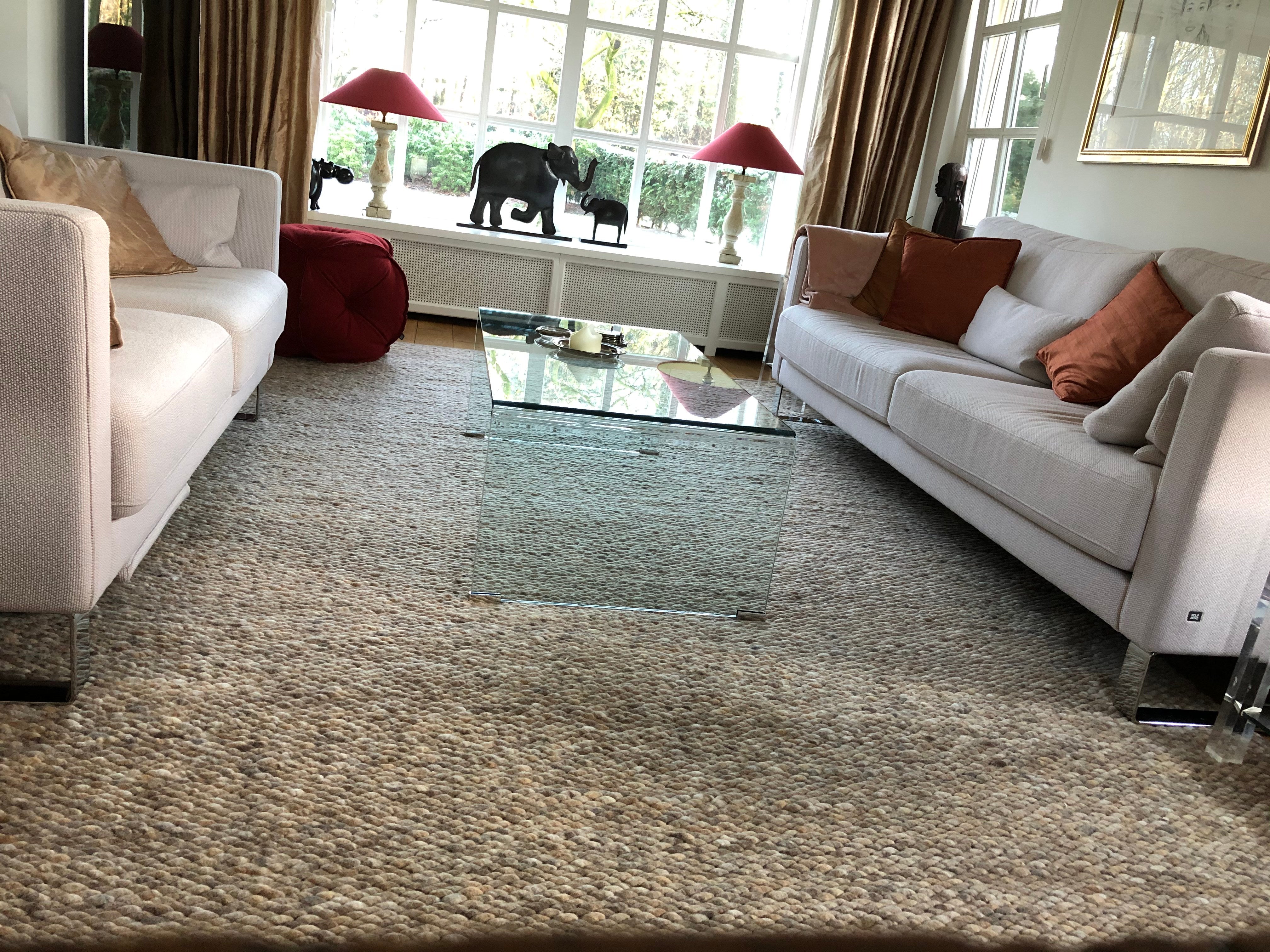 Wollen vloerkleed grof Lisanne Beige Natural 162