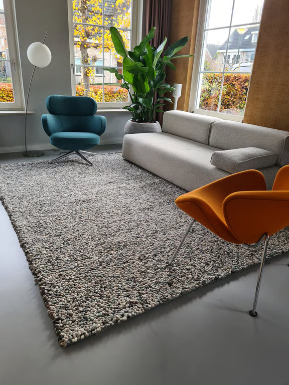 Wollen vloerkleed grof hoogpolig Tatum Ocean Mix 05 interieur