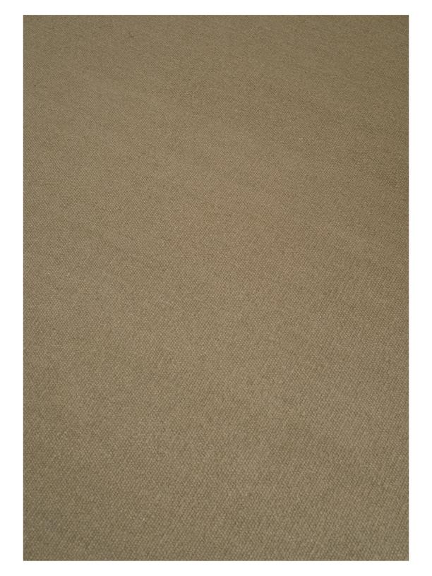 Wollen vloerkleed hip met flosjes Robijn Olive closeup