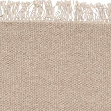 Wollen vloerkleed hip met flosjes Robijn Sand detail