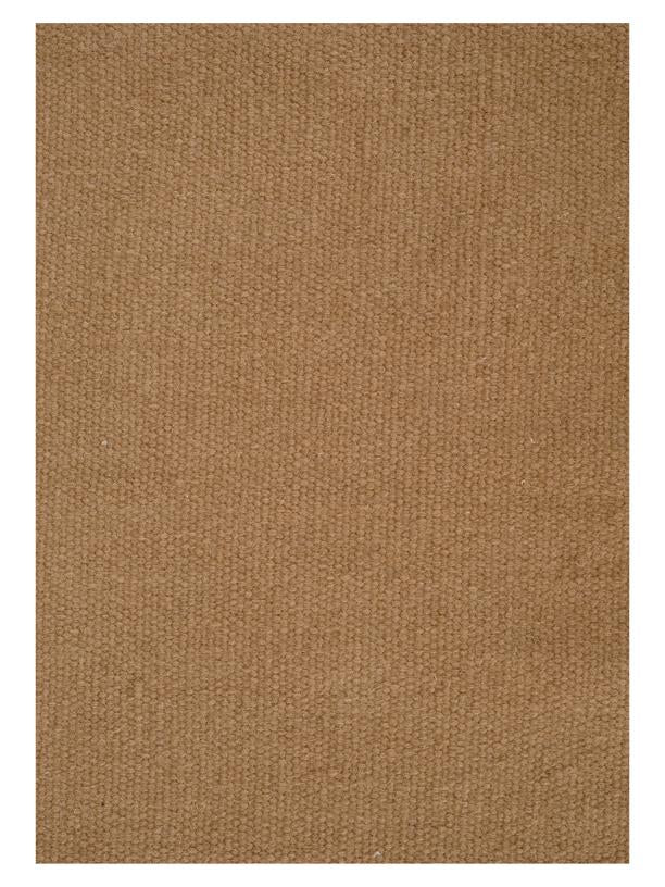 Wollen vloerkleed hip met flosjes Robijn Terracotta closeup