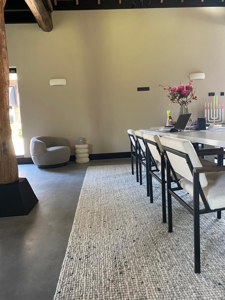 Wollen vloerkleed keet lichtgrijs 20 sfeer