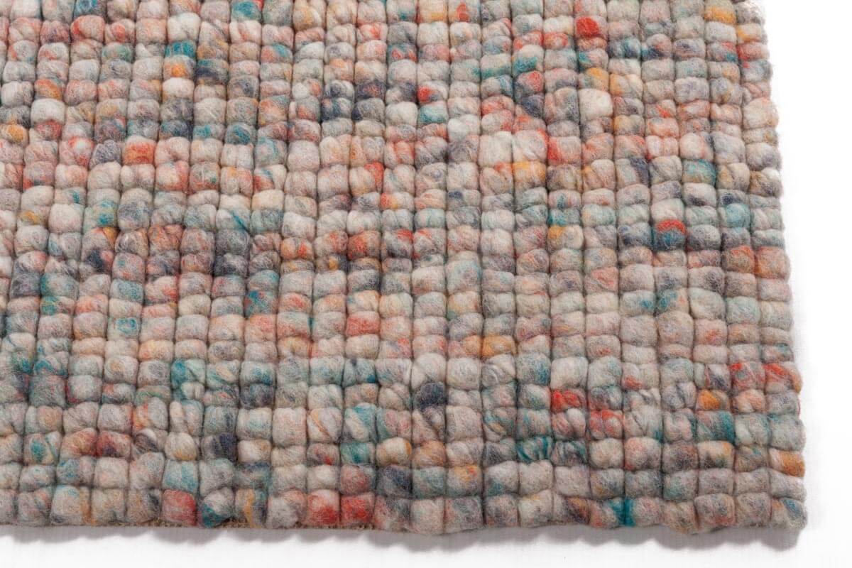 Wollen vloerkleed vlak geknoopt Keet Bont 95 closeup