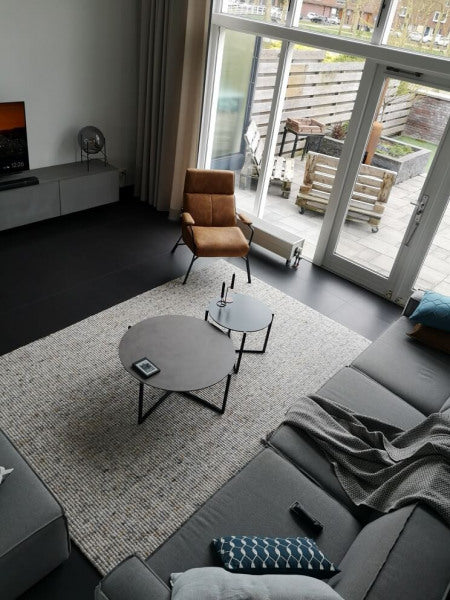 Wollen vloerkleed vlak geknoopt Keet Natural Beige mix 16 interieur