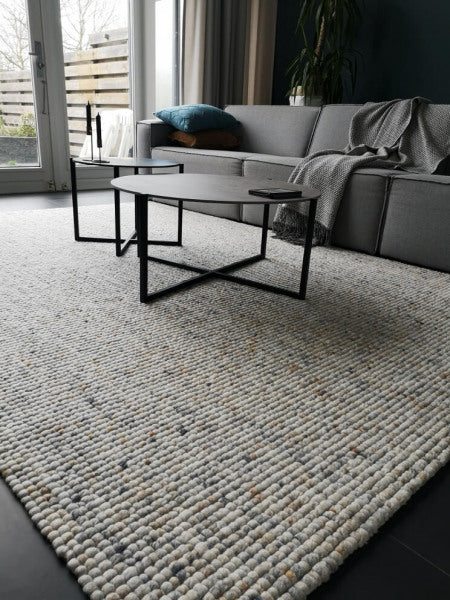 Wollen vloerkleed vlak geknoopt Keet Natural Beige mix 16 sfeer