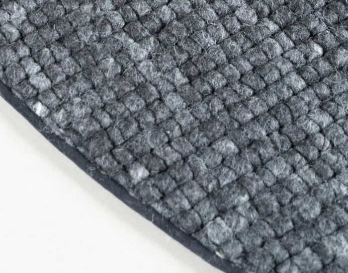 Wollen vloerkleed vlak geknoopt Keet rond Antraciet 24 detail