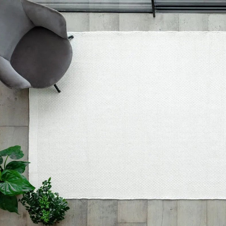 Wollen vloerkleed Anna Natural White sfeer