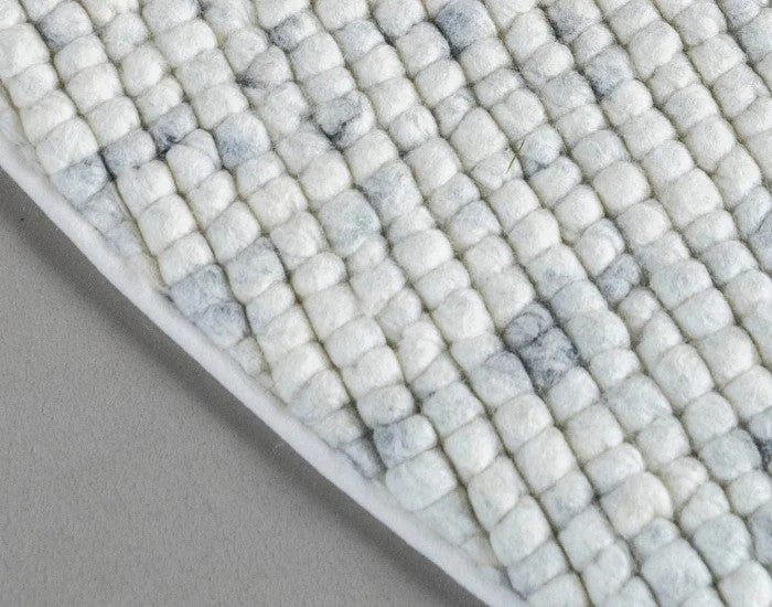 Wollen vloerkleed vlak geknoopt Keet Rond Lichtgrijs 20 detail