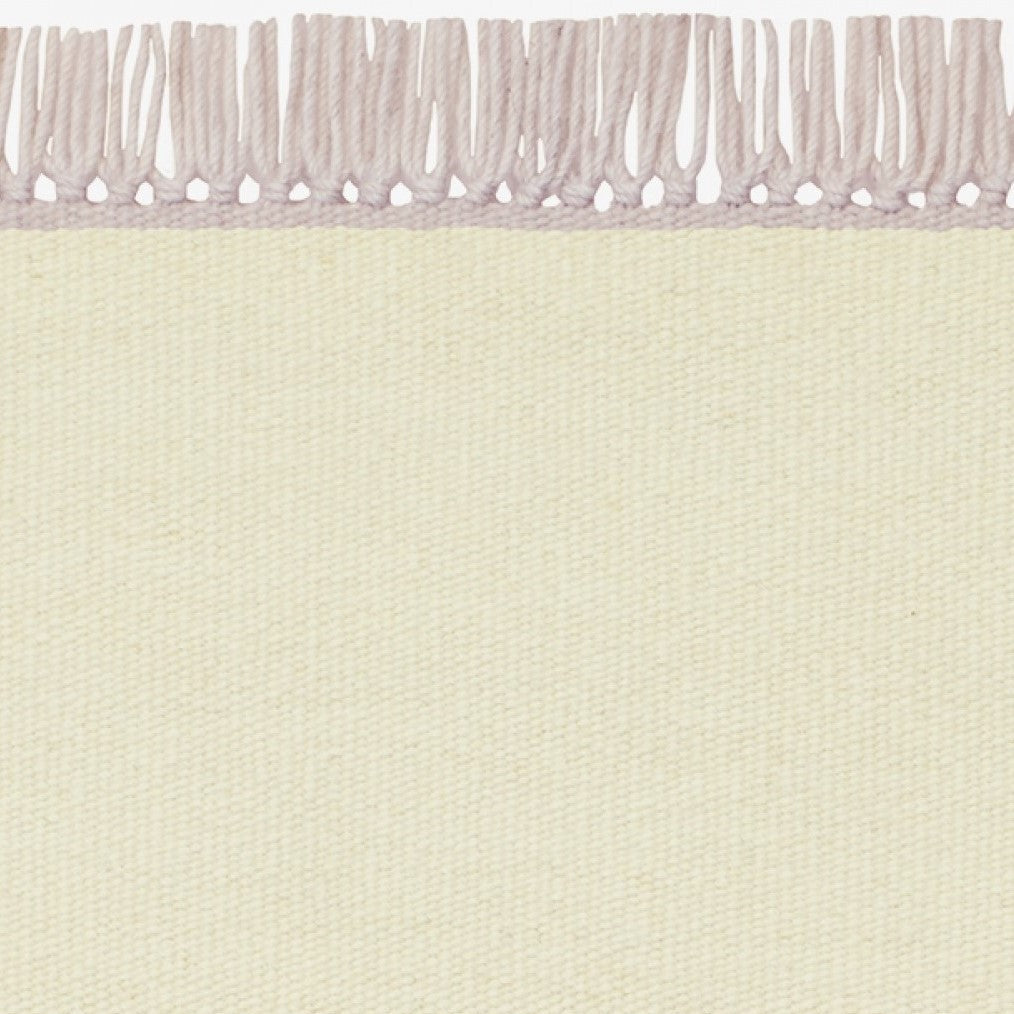 Vloerkleed Kvadrat Kelim Cross Coloured Fringes Wit Lichtroze C3501