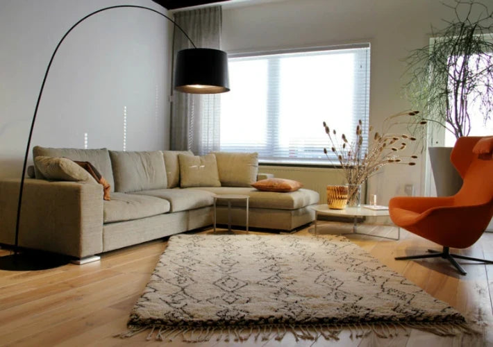 Berber vloerkleed Beni Ouarain met speels patroon en franjes