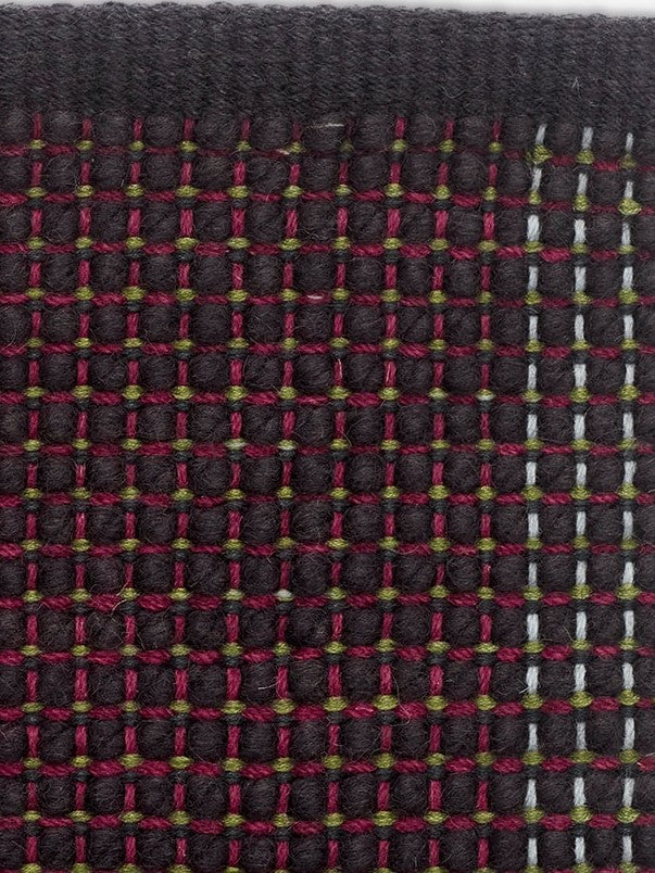 Kvadrat vloerkleed Element C0590 Zwart/Bordeaux/Groen