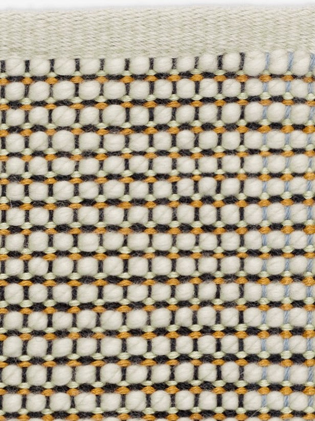 Kvadrat vloerkleed Element C0160 Gebroken Wit/Oker/Lichtblauw