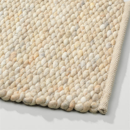 Wollen vloerkleed gevlochten Lisanne creme 124; Wollen vloerkleed gevlochten Lisanne creme 124