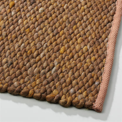 Wollen vloerkleed gevlochten Lisanne Bronze 462; Wollen vloerkleed gevlochten Lisanne Bronze 462