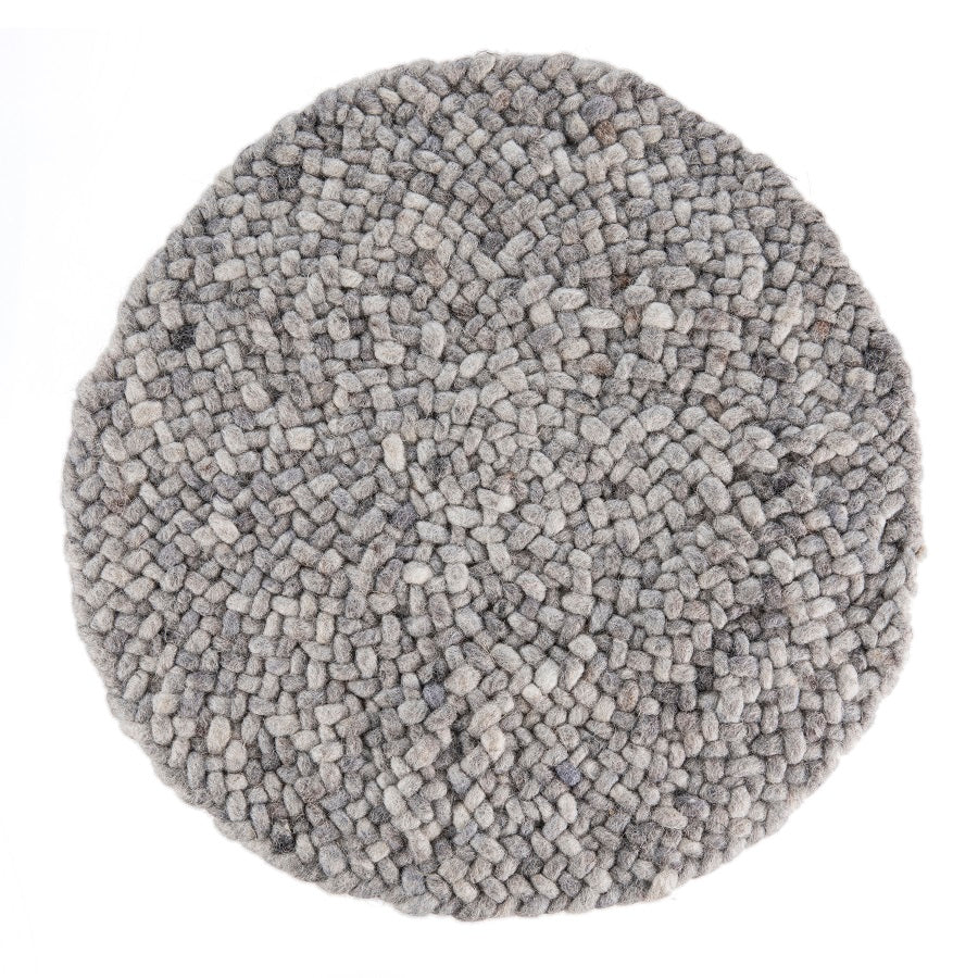 Rond wollen vloerkleed Romee Grijs 033