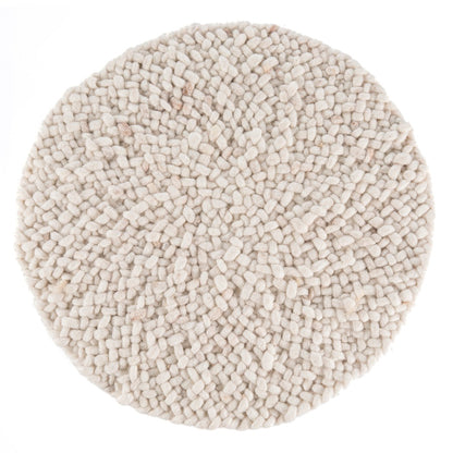 Rond wollen vloerkleed Romee Gebroken Wit 001; Rond wollen vloerkleed Romee Gebroken Wit 001
