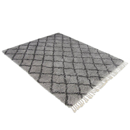 Berber vloerkleed hoogpolig Beni Ouarain Design 6 Zwart; Berber vloerkleed hoogpolig Beni Ouarain Design 6 Zwart; Berber vloerkleed hoogpolig Beni Ouarain Design 6 Zwart