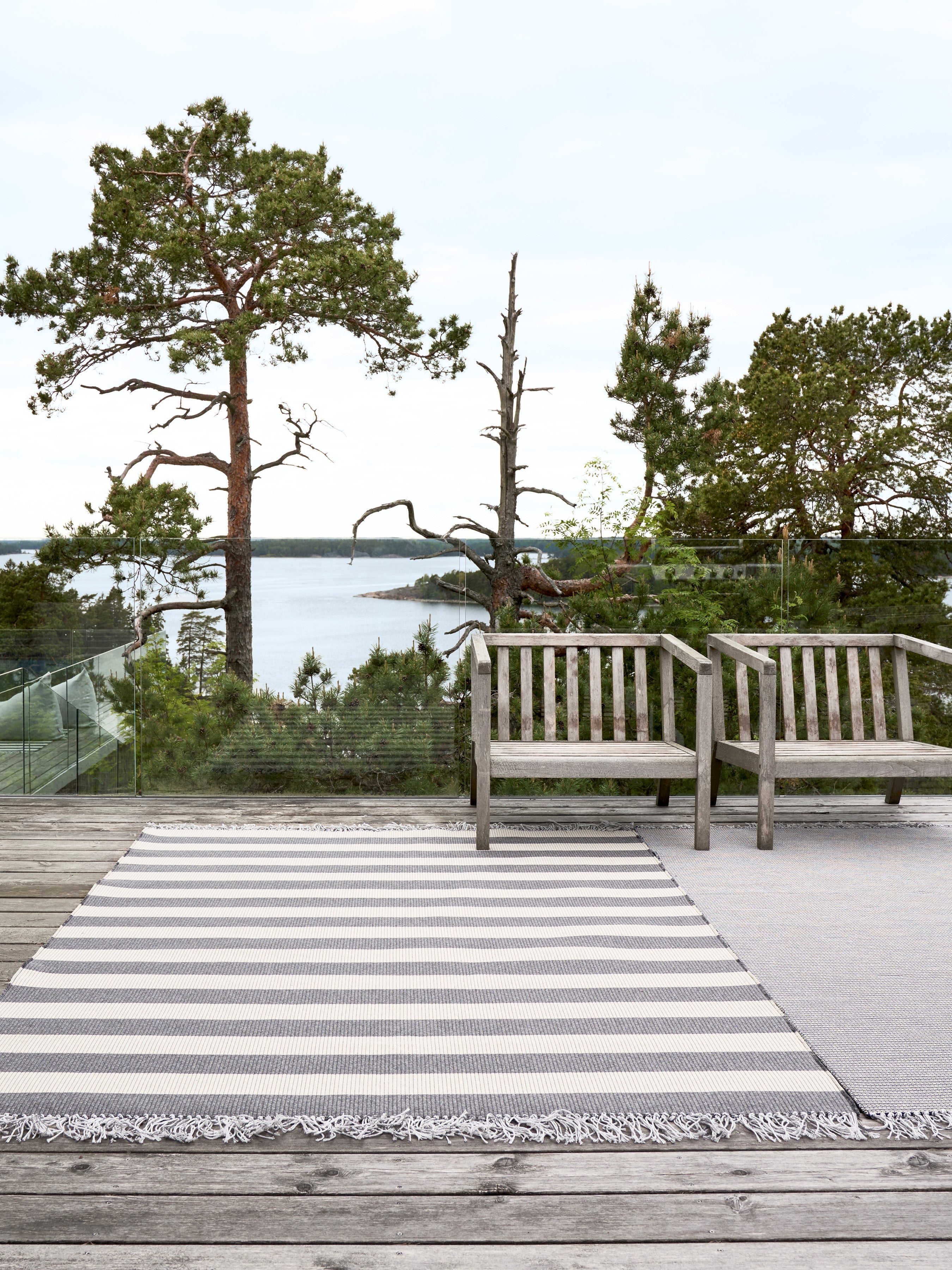 Buitenkleed Woodnotes Big Stripe melange grey light sand; Buitenkleed Woodnotes Big Stripe melange grey light sand; Buitenkleed Woodnotes Big Stripe melange grey light sand; Buitenkleed Woodnotes Big Stripe melange grey light sand; Buitenkleed Woodnotes Big Stripe melange grey light sand
