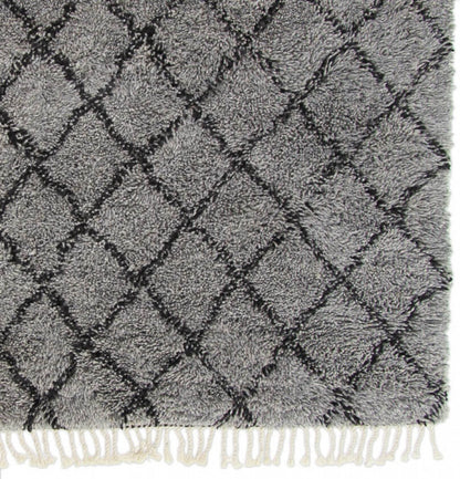Berber vloerkleed hoogpolig Beni Ouarain Design 6 Zwart; Berber vloerkleed hoogpolig Beni Ouarain Design 6 Zwart; Berber vloerkleed hoogpolig Beni Ouarain Design 6 Zwart