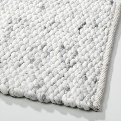 Wollen vloerkleed gevlochten Lisanne Sneeuw 430; Wollen vloerkleed gevlochten Lisanne Sneeuw 430