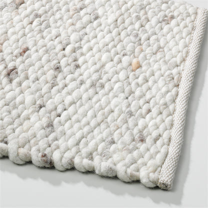 Wollen vloerkleed gevlochten Lisanne Donker Beige 463; Wollen vloerkleed gevlochten Lisanne Donker Beige 463