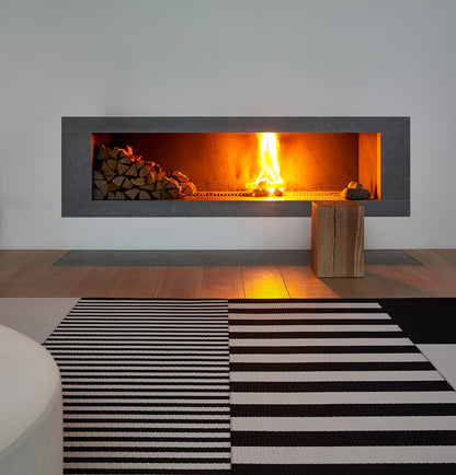 Design vloerkleed Woodnotes Big Stripe Black – Stone 1420915; Design vloerkleed Woodnotes Big Stripe Black – Stone 1420915; Design vloerkleed Woodnotes Big Stripe Black – Stone 1420915