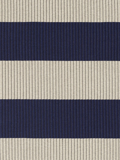 Buitenkleed Woodnotes Big Stripe Navy Blue Light Sand