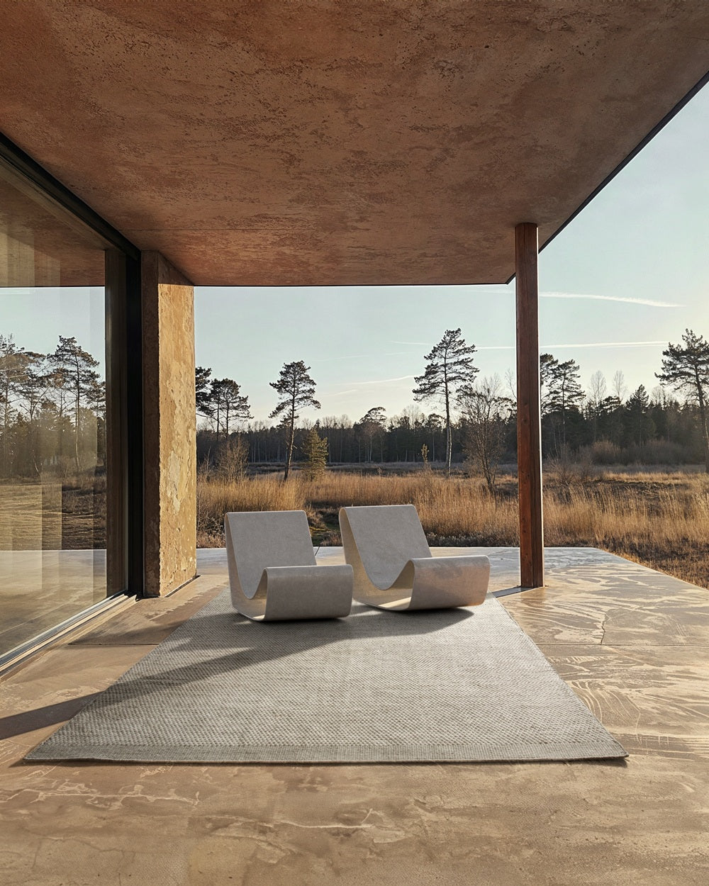 Buitenvloerkleed Antje Steel interieur