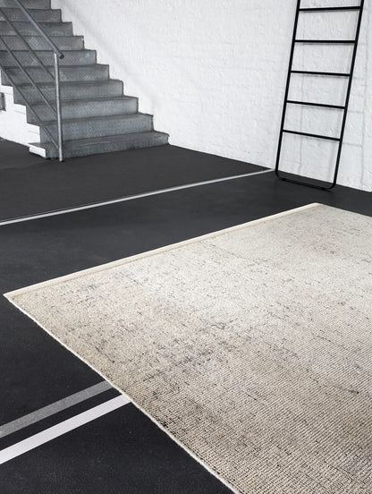 Design vloerkleed Kvadrat Kanon Pattern Rake Wit C0003