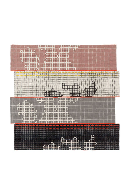 Design vloerkleed Gan Rugs Bandas Alfombras Natural 4 banen