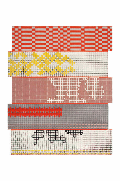 Design vloerkleed Gan Rugs Bandas Alfombras Orange 5 banen