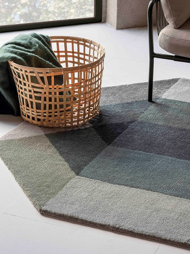 Design vloerkleed Gan Rugs Diamond Indoor Green Grey Detail