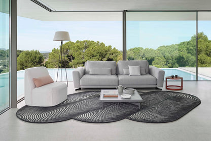 Design vloerkleed Gan Rugs Giro Black&White interieur
