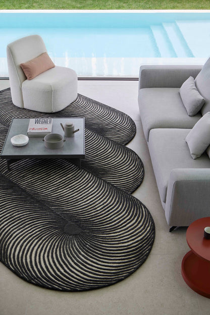 Design vloerkleed Gan Rugs Giro Black&White sfeer