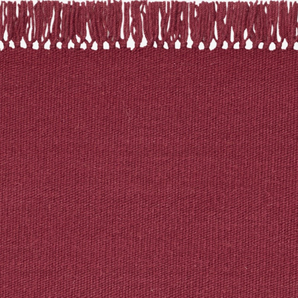 Design vloerkleed Kvadrat Kelim Coloured Fringes Bordeaux C3030