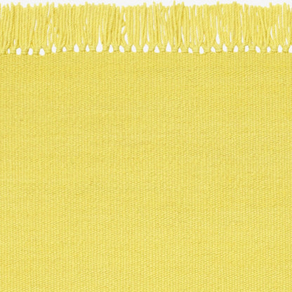 Design vloerkleed Kvadrat Kelim Coloured Fringes Geel C1212