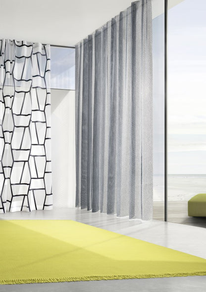 Design vloerkleed Kvadrat Kelim Coloured Fringes Geel C1212 interieur