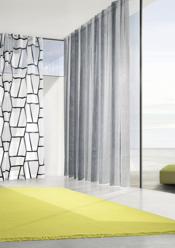 Design vloerkleed Kvadrat Kelim Coloured Fringes Geel C1212 interieur