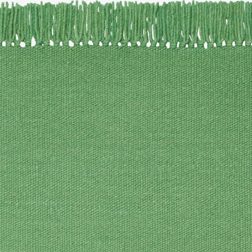 Design vloerkleed Kvadrat Kelim Coloured Fringes Groen C1414
