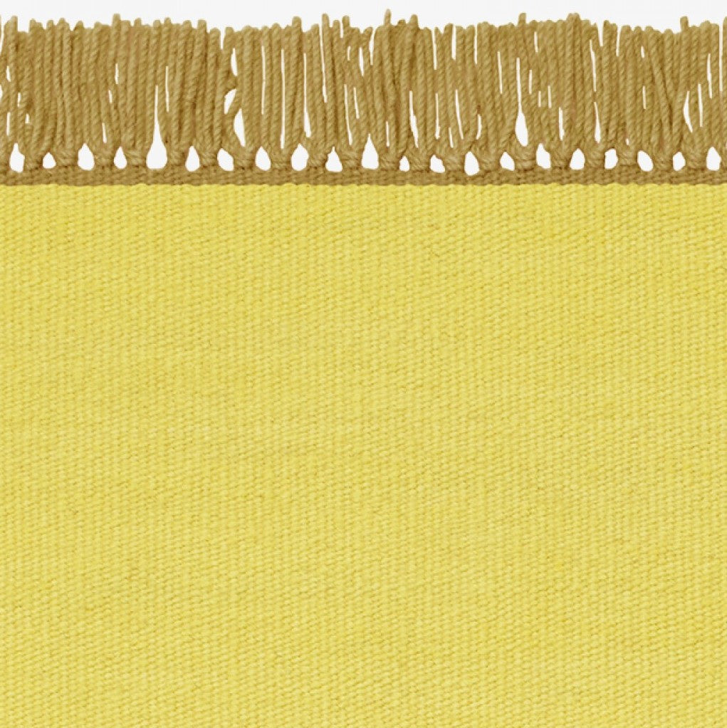 Design vloerkleed Kvadrat Kelim Cross Coloured Fringes Geel Bruin C2212