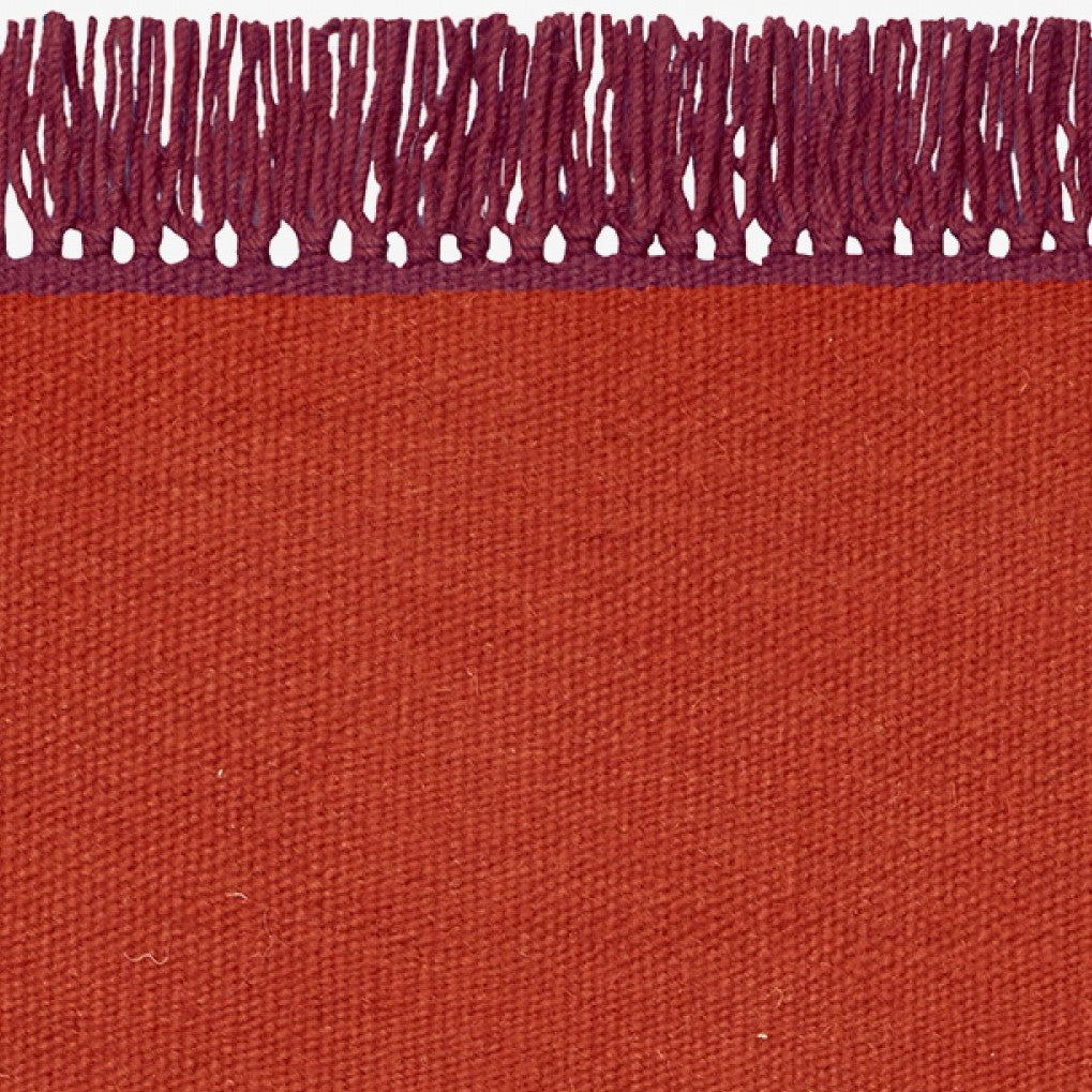 Design vloerkleed Kvadrat Kelim Cross Coloured Fringes Rood Bordeaux C3010