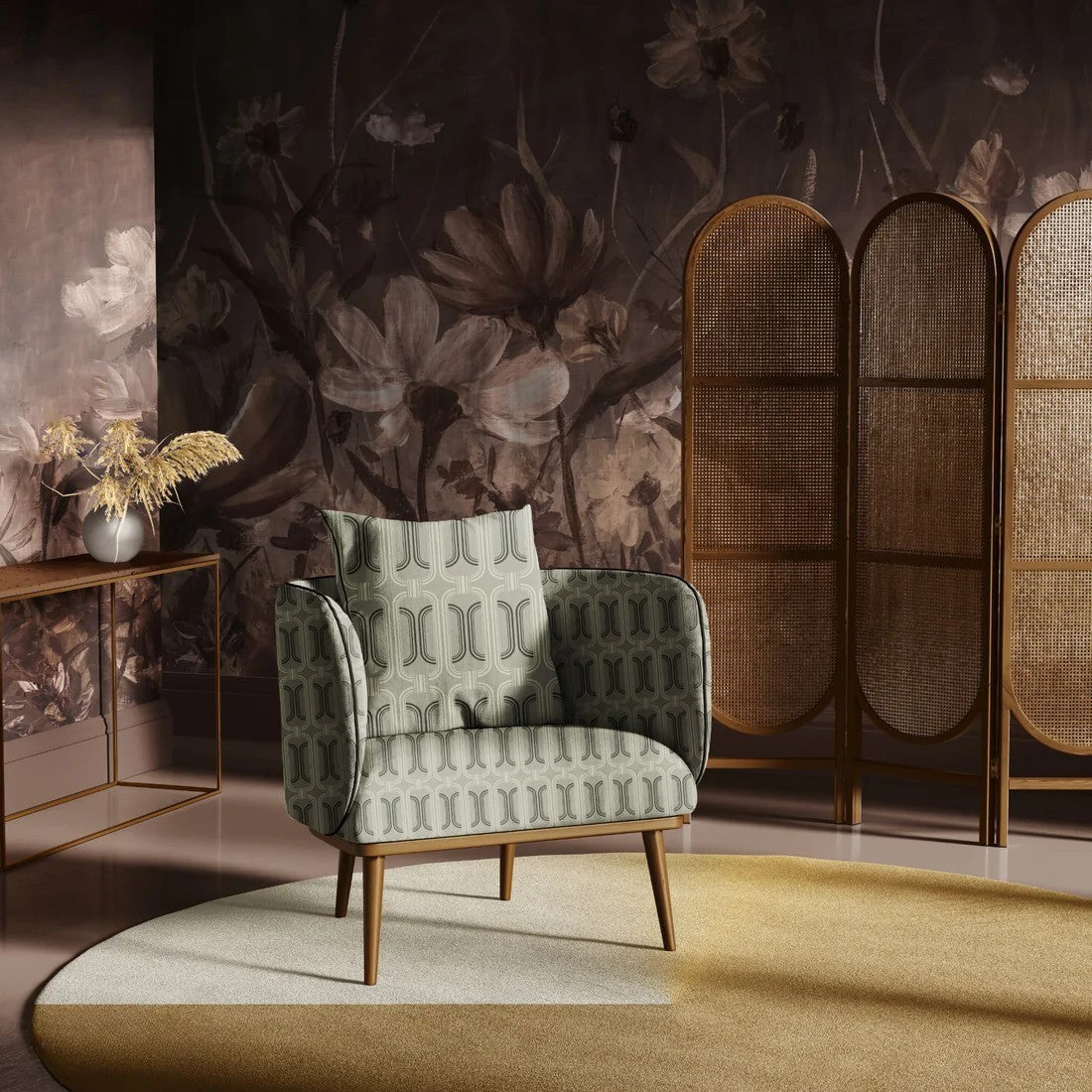 Design vloerkleed By Maut Fello Oker Sfeer