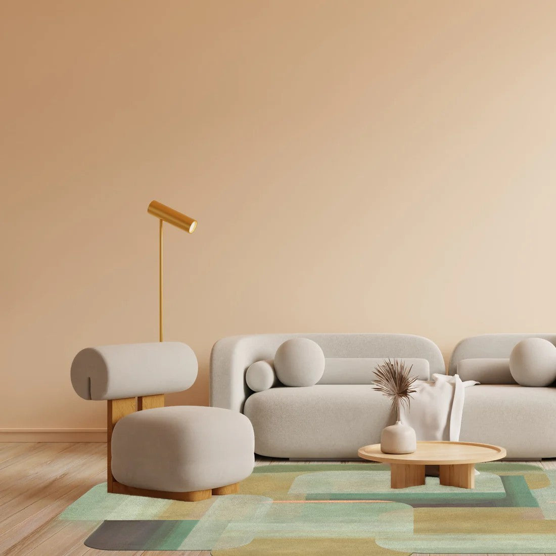 Design vloerkleed By Maut Dens Groen sfeer