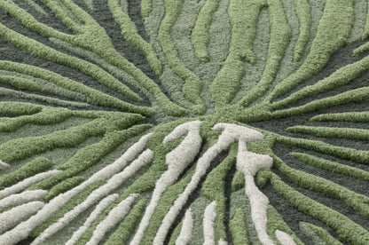 Design vloerkleed Gan Rugs Botanica Green closeup